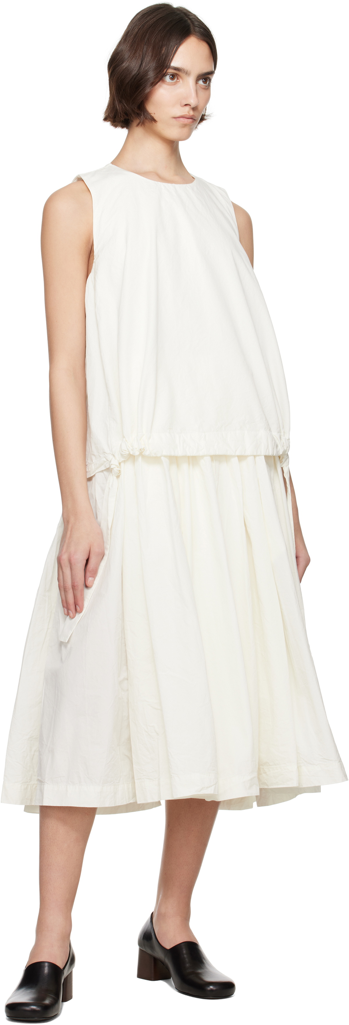 CASEY CASEY Off-White Astrid Midi Dress