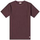 Armor-Lux Men's Callac Striped T-Shirt in Dark Burgundy/Moka