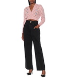 Alessandra Rich High-rise wide-leg jeans