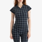 Peachy Den Women's Cindy Polo Top in Selvedge