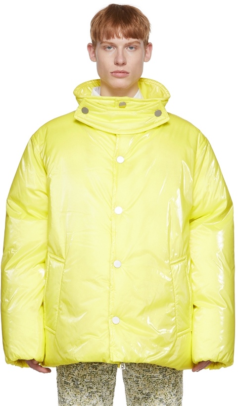 Photo: Bottega Veneta Yellow Nylon Puffer Jacket