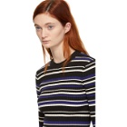 3.1 Phillip Lim Blue and Black Multi-Stripe Pullover