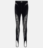 Wolford - x Mugler Flock Shaping paneled stirrup leggings