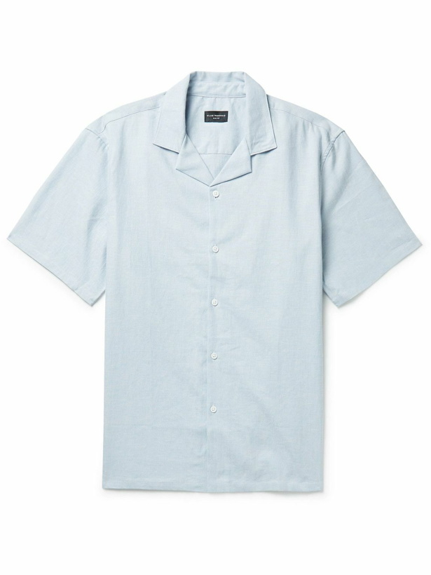 Photo: Club Monaco - Slim-Fit Camp-Collar Slub Voile Shirt - Blue