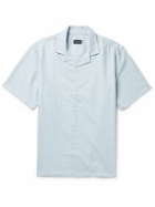 Club Monaco - Slim-Fit Camp-Collar Slub Voile Shirt - Blue