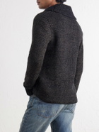 RRL - Shawl-Collar Mélange Wool, Cotton and Silk-Blend Cardigan - Blue