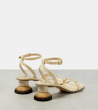 Loewe Petal Brush Heel leather sandals
