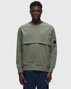 C.P. Company Diagonal Raised Fleece Sweatshirts   Crewneck Green - Mens - Sweatshirts