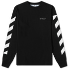 Off-White Men's Diagonal Helvetica Long Sleeve T-Shirt in Black