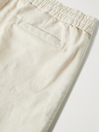 Brunello Cucinelli - Leisure Tapered Linen and Cotton-Blend Drawstring Trousers - Neutrals