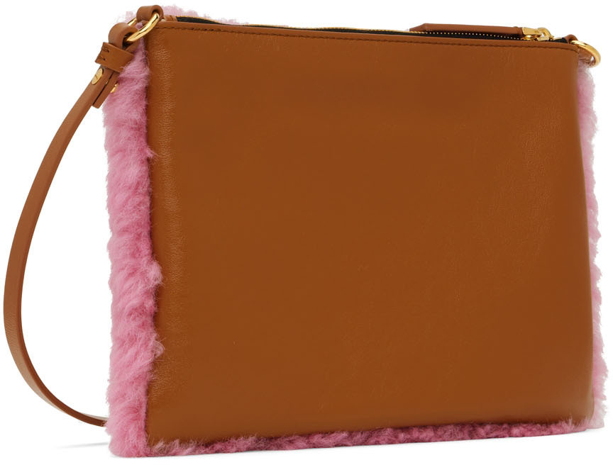 Marni Pink Shearling Pochette Shoulder Bag Marni