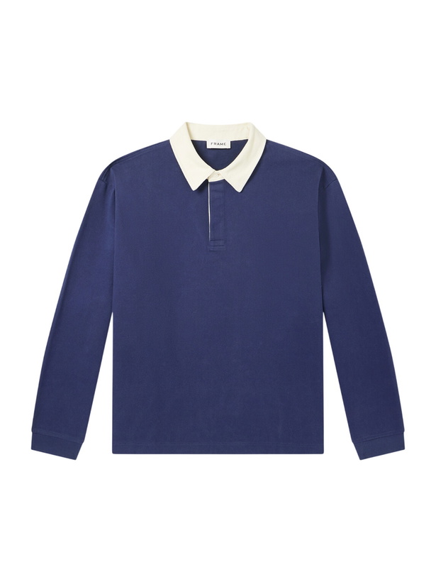 Photo: FRAME - Cotton-Jersey Polo Shirt - Blue
