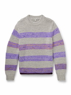 LOEWE - Striped Wool-Blend Sweater - Gray