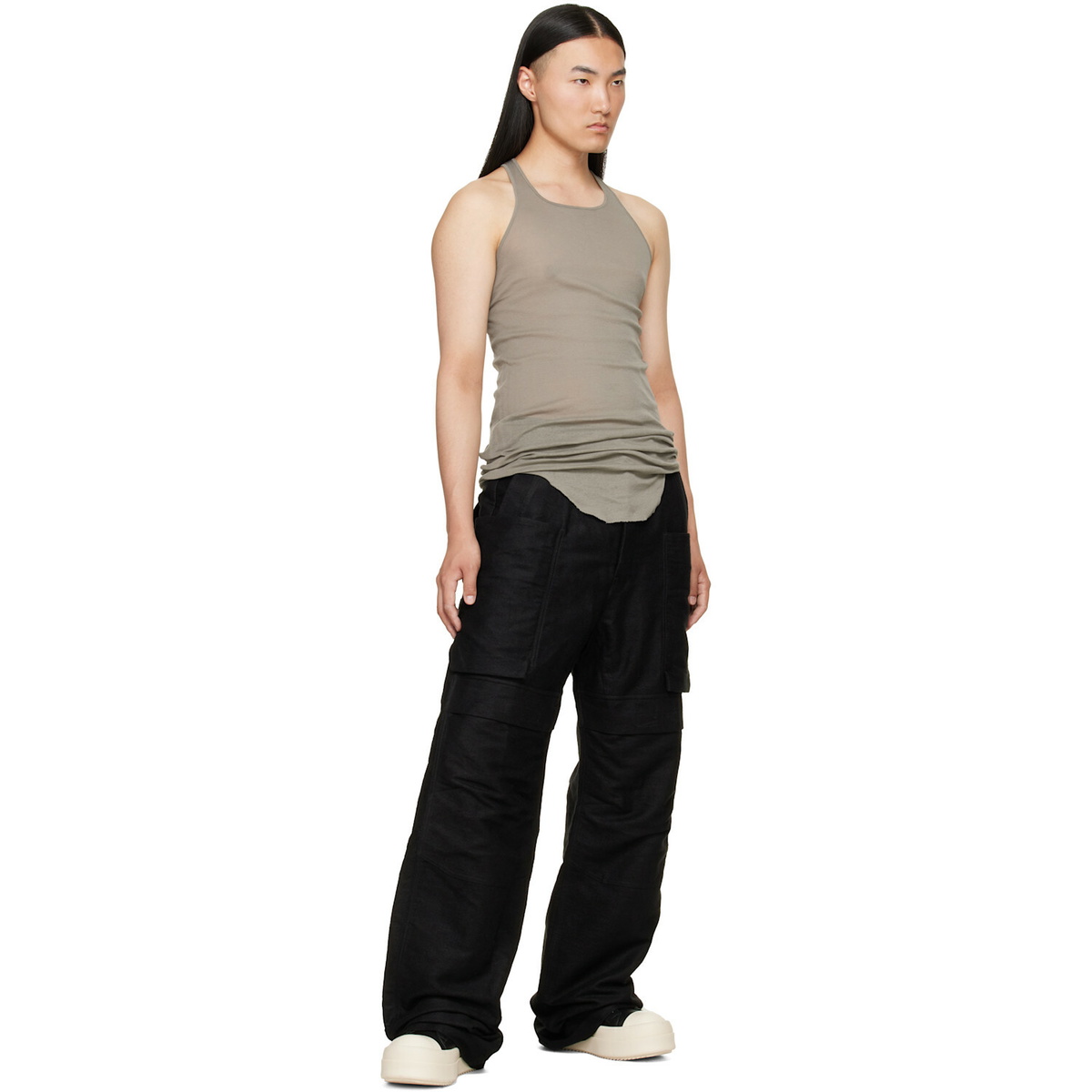 Rick Owens Taupe Tower Basic Rib Tank Top