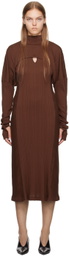 Mame Kurogouchi Brown Random Midi Dress
