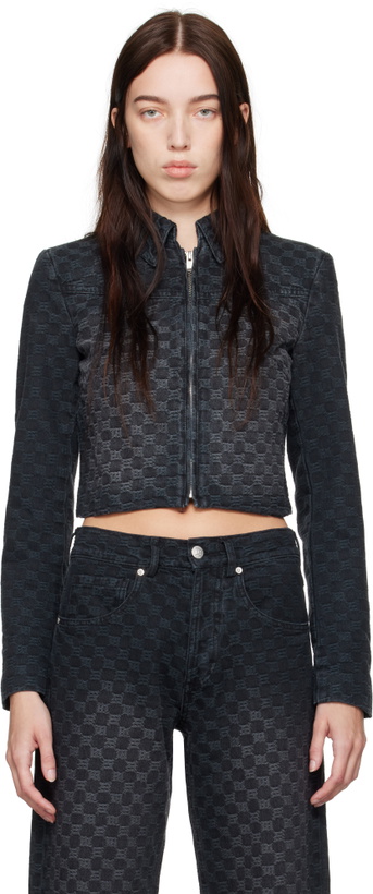 Photo: MISBHV Black Jacquard Monogram Denim Jacket