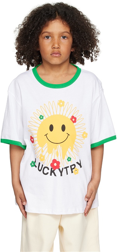 Photo: Luckytry Kids White Smile Flower T-Shirt