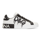 Dolce and Gabbana White Paint Portofino Sneakers