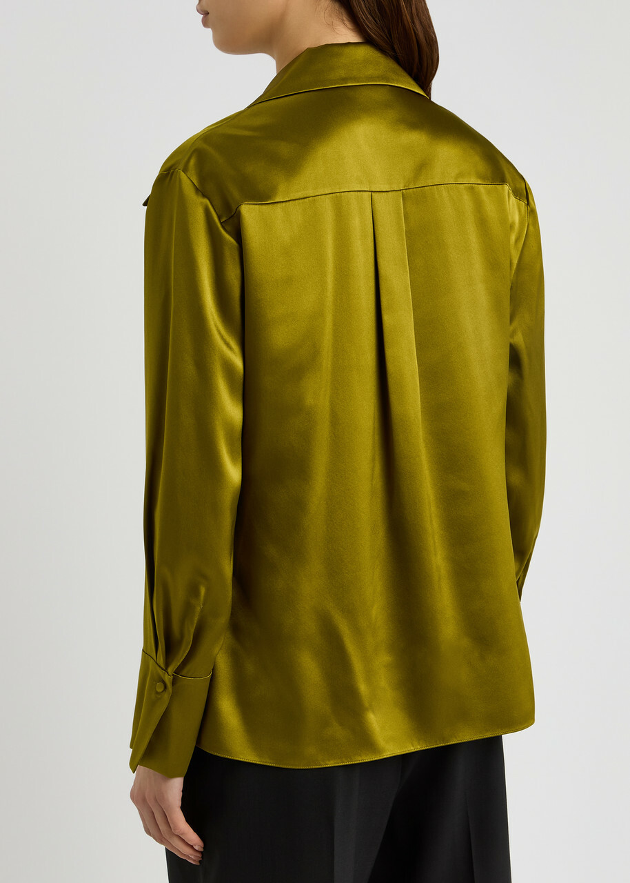Roksanda Jana Silk-satin Shirt Green