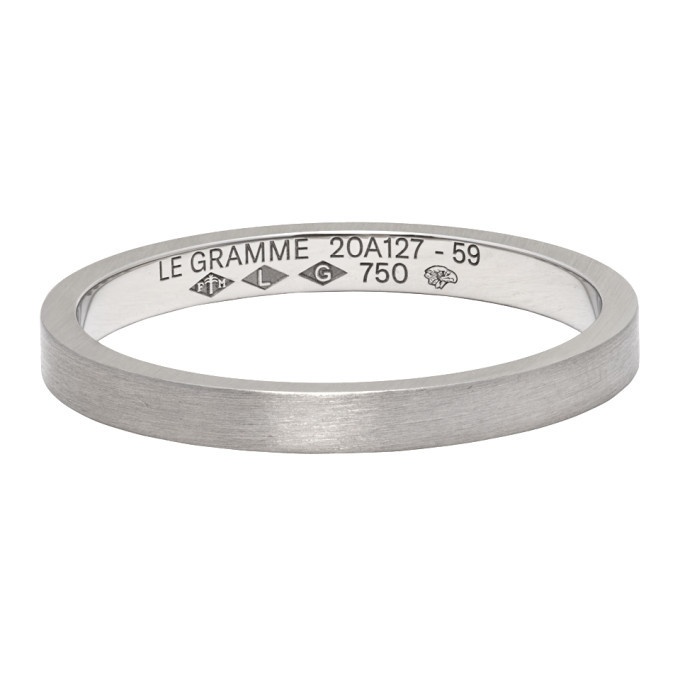 Photo: Le Gramme White Gold Le 3 Grammes Ribbon Ring