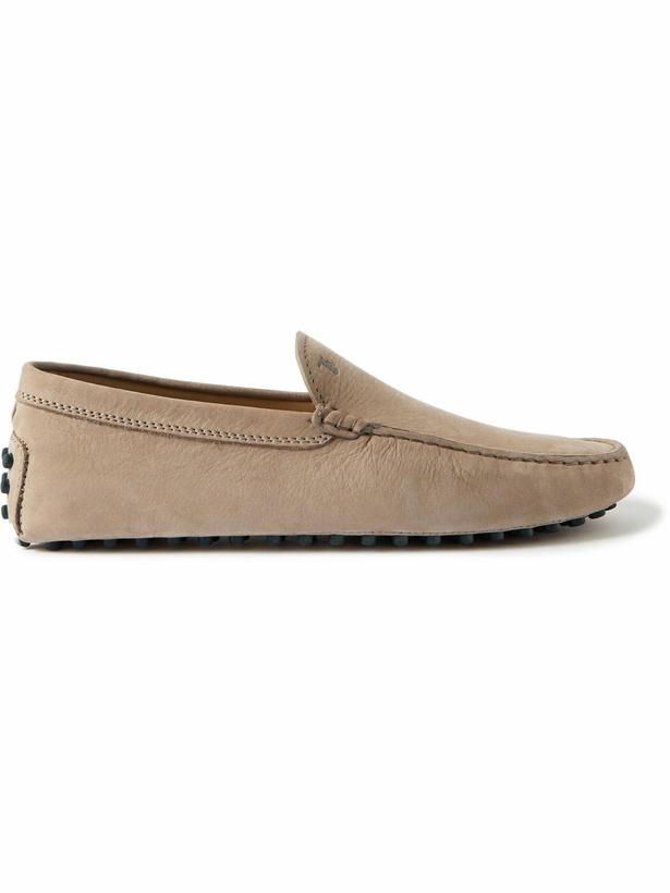 Photo: Tod's - Pantofola Gommino Nubuck Driving Shoes - Brown