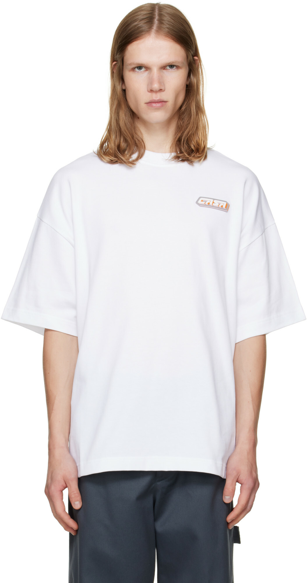 Casablanca White Casa Racing Oversized Short Sleeve T‑shirt