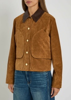 Veronica Beard Walters Panelled Suede Jacket Tan