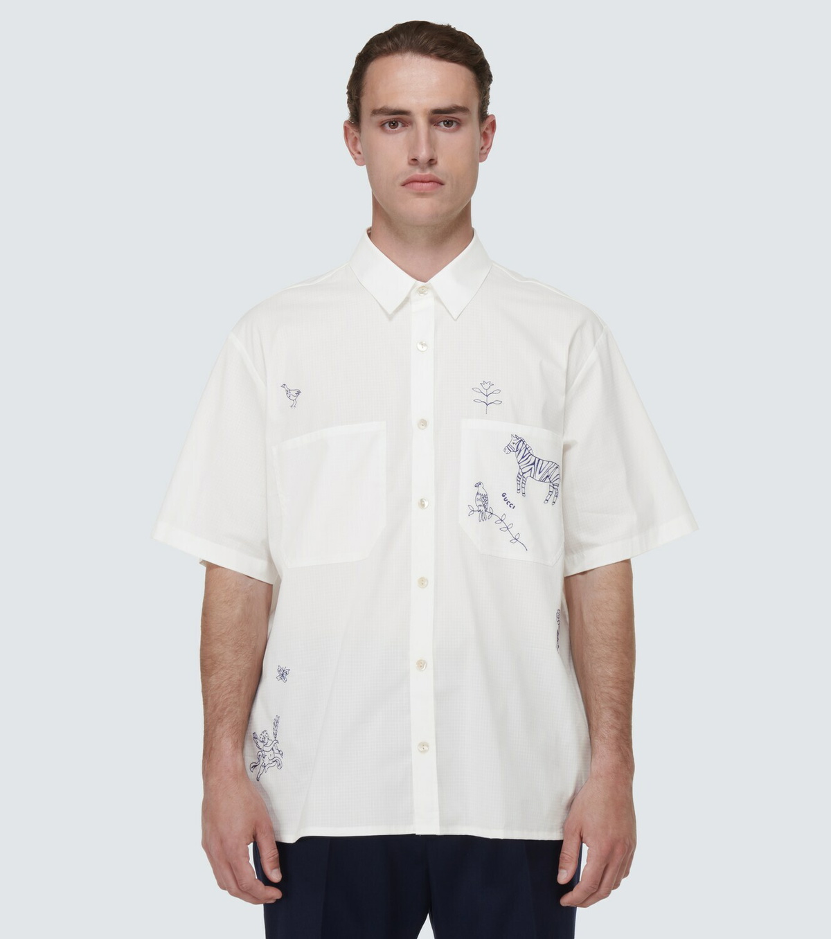 Gucci Embroidered cotton-blend shirt Gucci Gucci Embroidered cotton-blend shirt Gucci