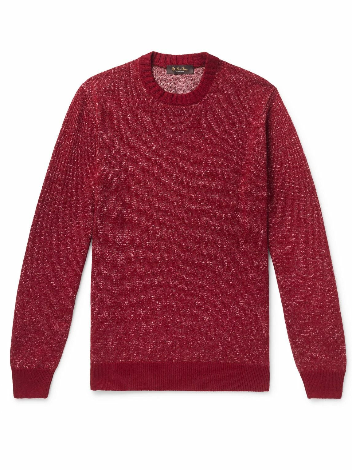 Photo: Loro Piana - Mélange Linen, Cashmere and Silk-Blend Sweater - Red
