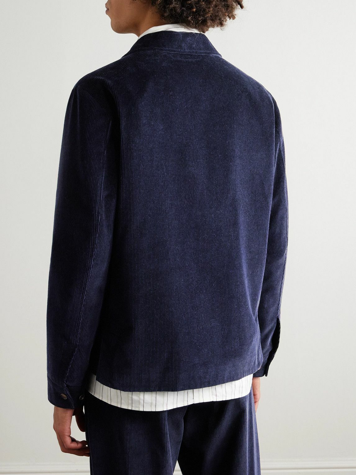 UMIT BENAN - Quebec Cotton and Cashmere-Blend Corduroy Jacket - Blue