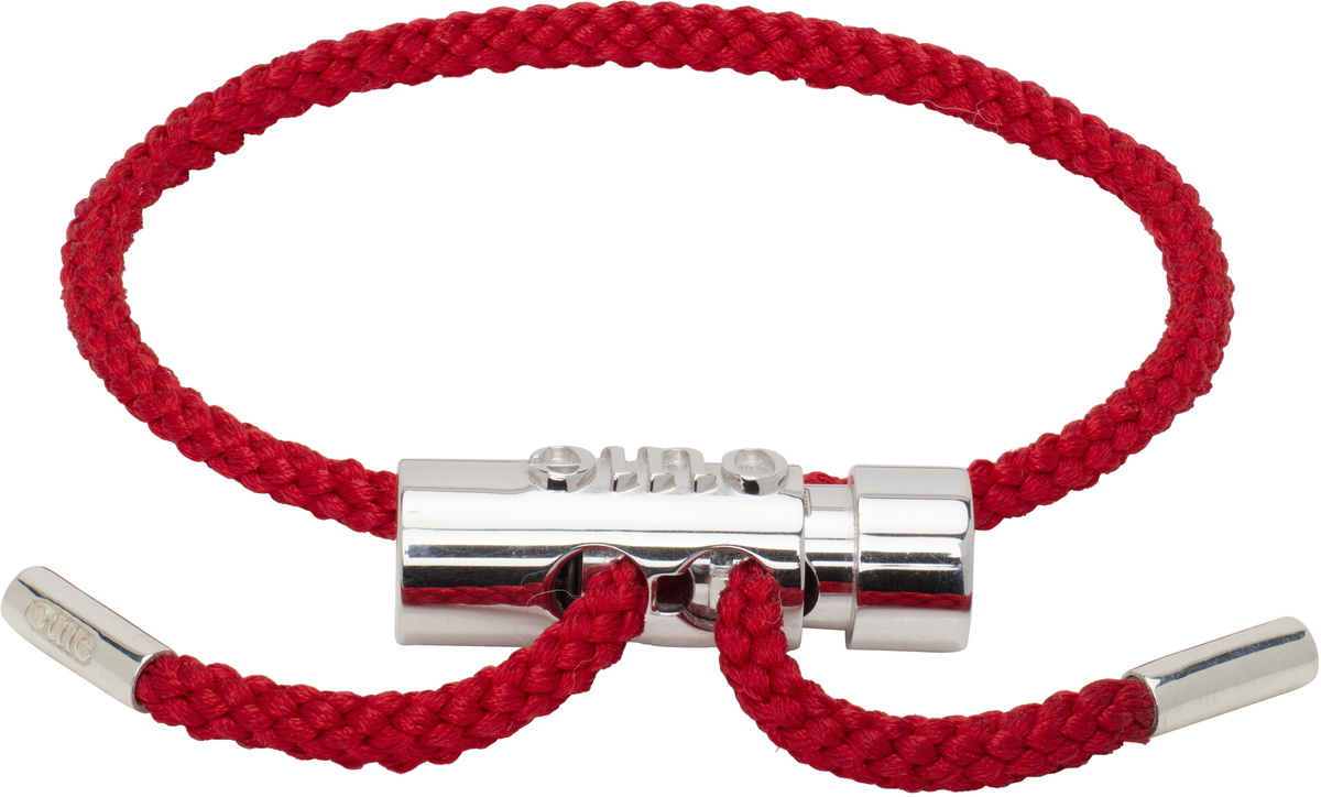 OUIE Red & Silver Toggle Bracelet