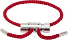 OUIE Red & Silver Toggle Bracelet
