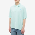 Acne Studios Men's Egnes Fade Face Polo Shirt in Sea Foam Green