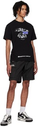 AAPE by A Bathing Ape Black Garment-Dyed Cargo Shorts