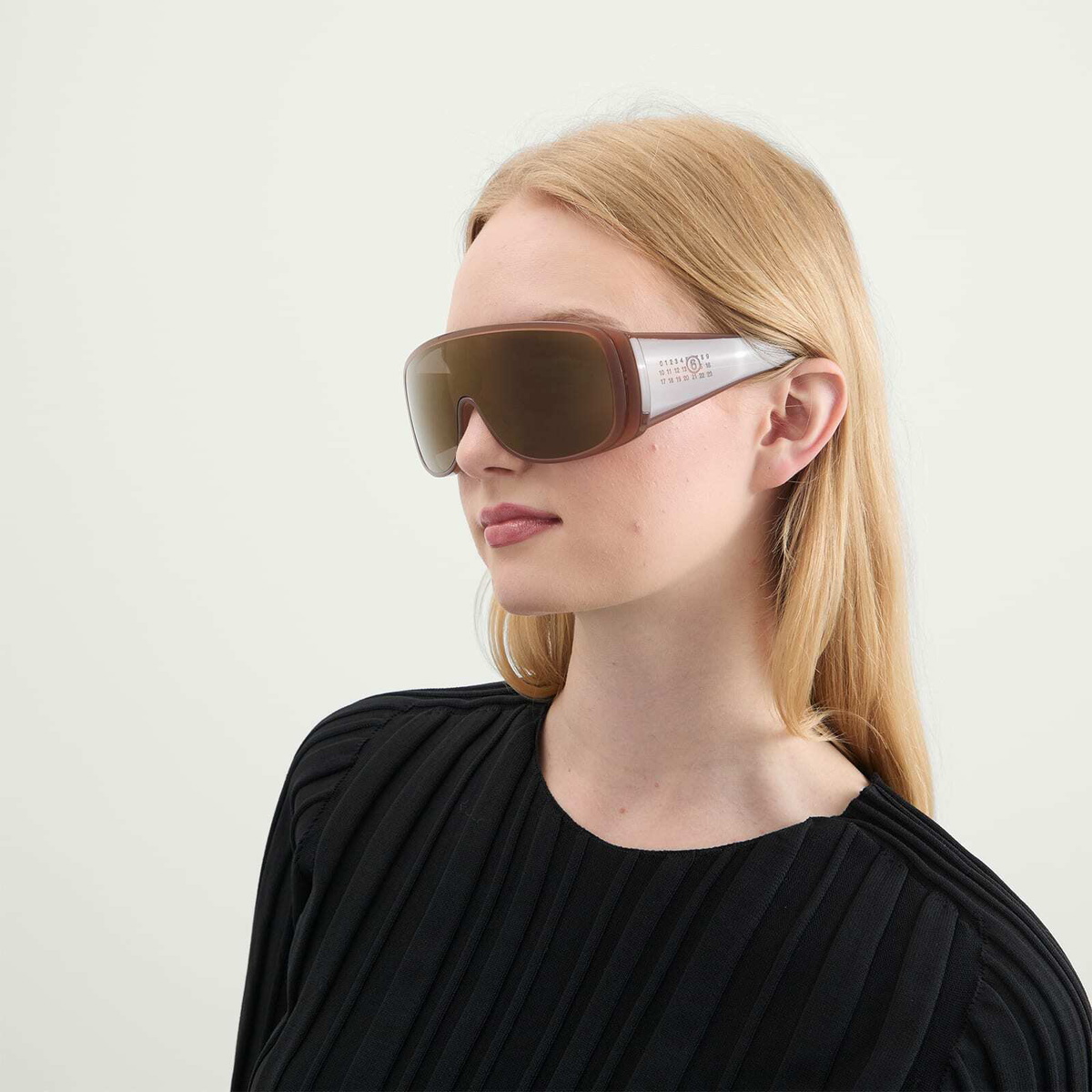 Retrosuperfuture x MM6 Mask Sunglasses in Brown 