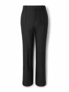 LOEWE - Straight-Leg Wool and Silk-Blend Tuxedo Trousers - Black