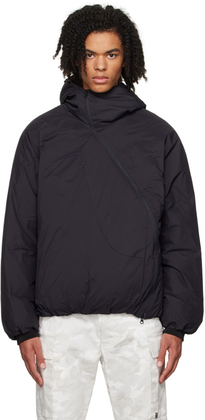 Photo: POST ARCHIVE FACTION (PAF) Black Offset Zip Down Jacket