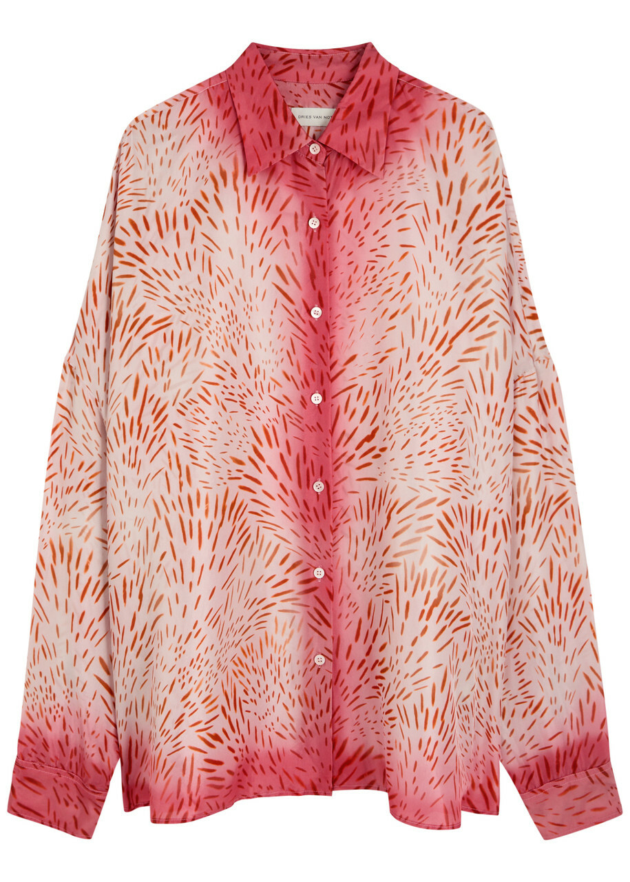 Dries Van Noten Casia Printed Silk Shirt Multicoloured 1