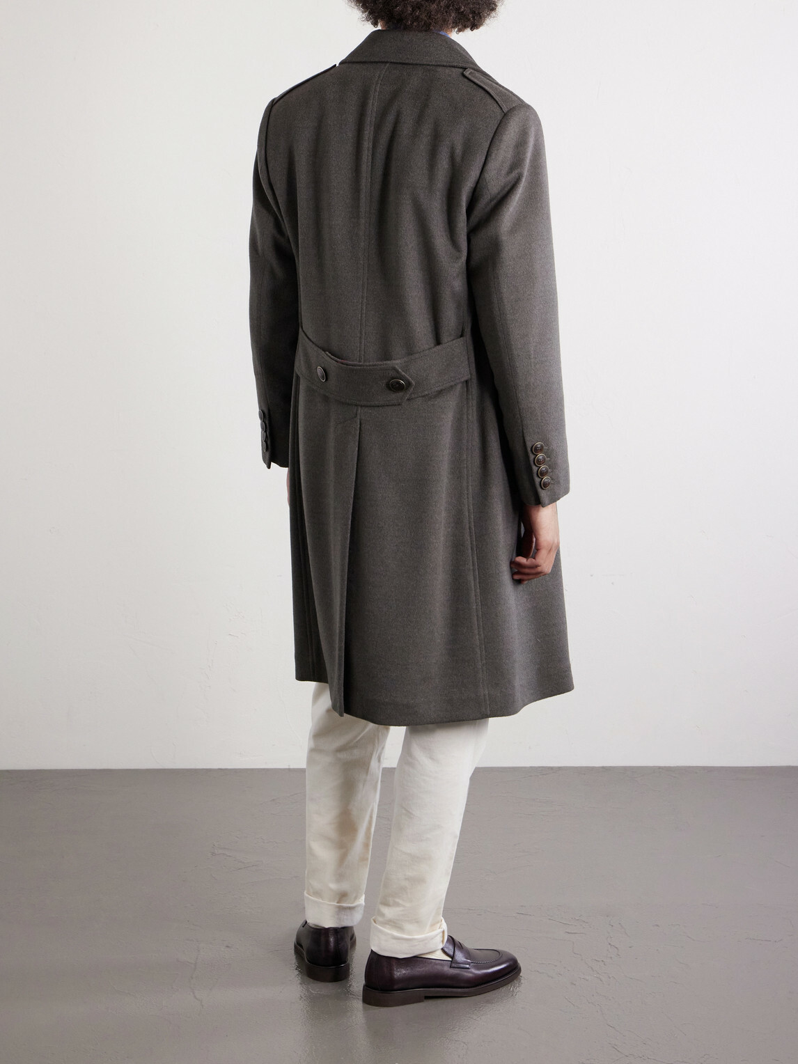 Brunello Cucinelli - Virgin Wool Double-Breasted Coat - Green