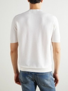 Eleventy - Slim-Fit Ribbed Cotton T-Shirt - White