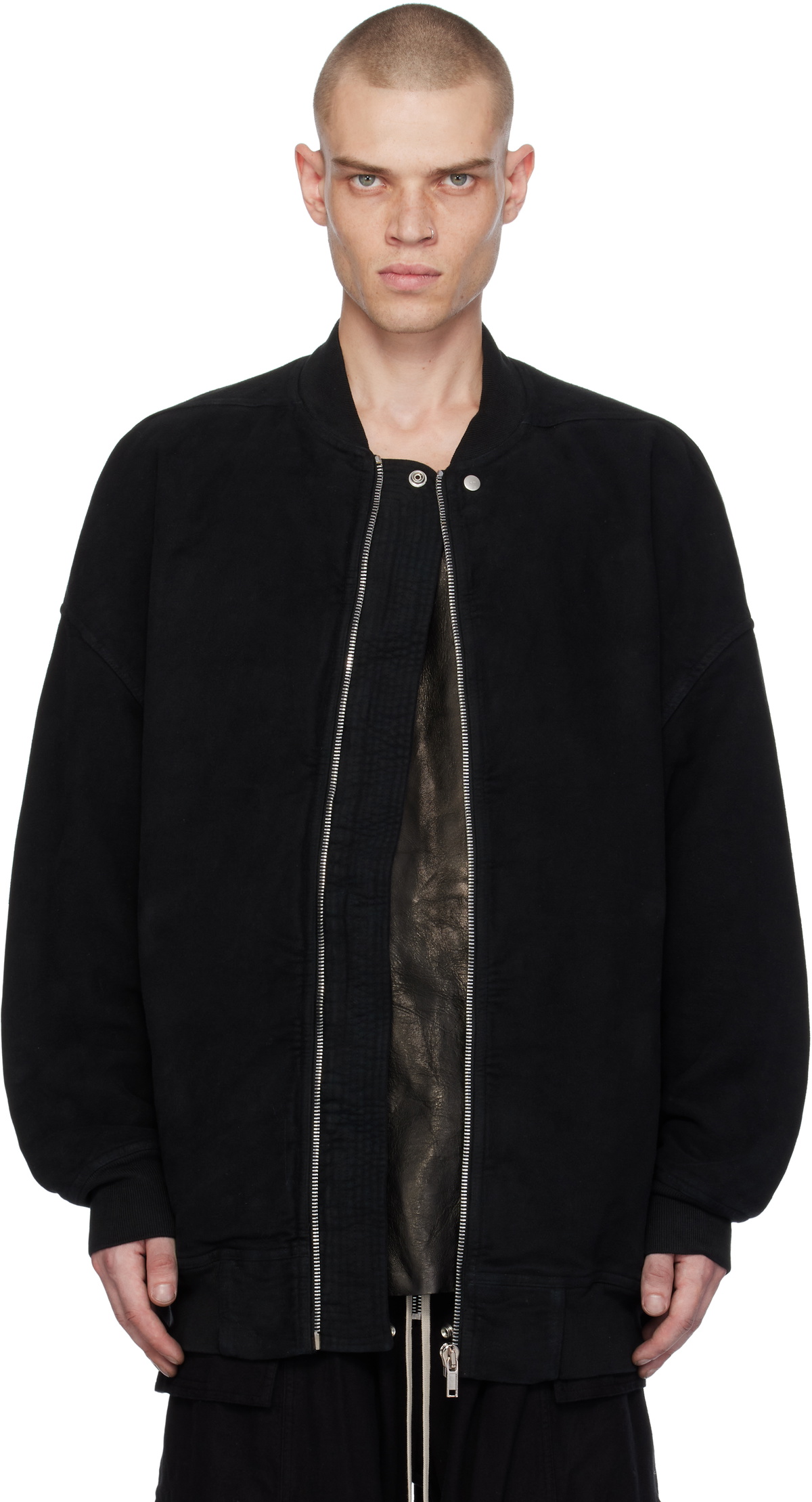 Rick Owens DRKSHDW Nylon Flight MA-1 Bomber Jacket Indigo Rick Owens Drkshdw