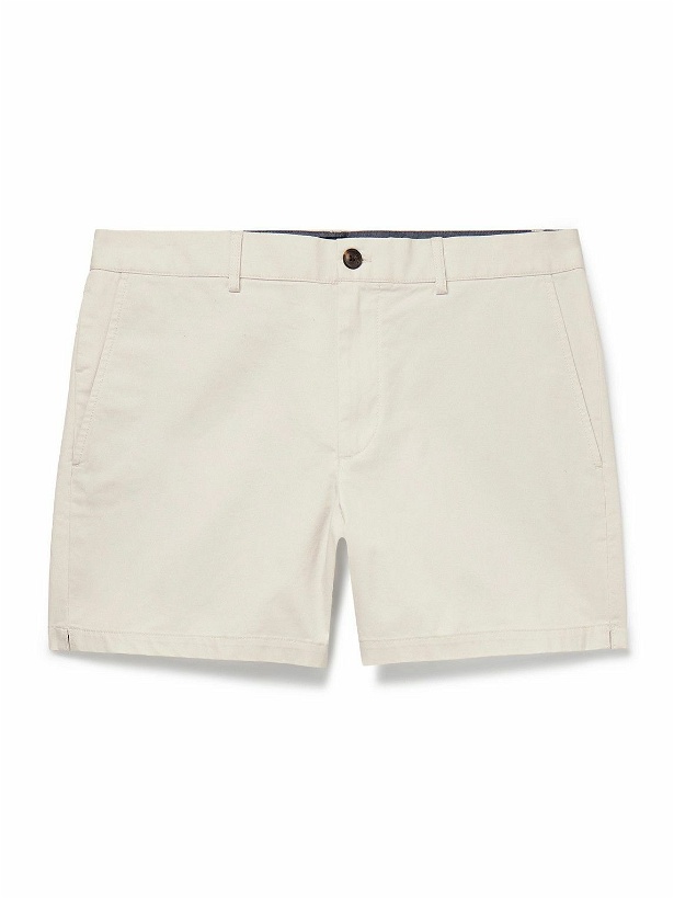 Photo: Club Monaco - Jax Straight-Leg Cotton-Blend Twill Shorts - Neutrals