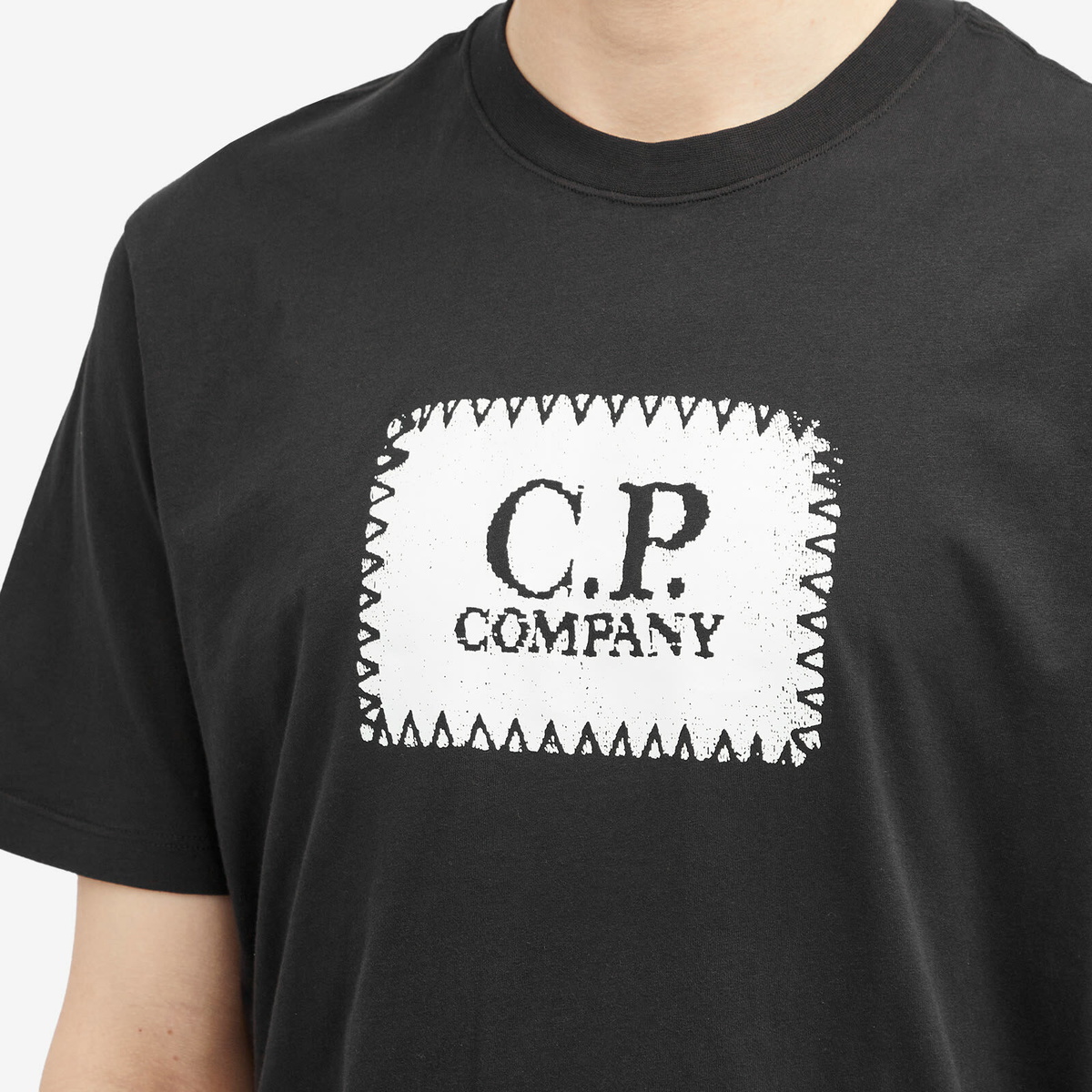 C.P. Company Men's Logo Label T-Shirt in Black C.P. Company