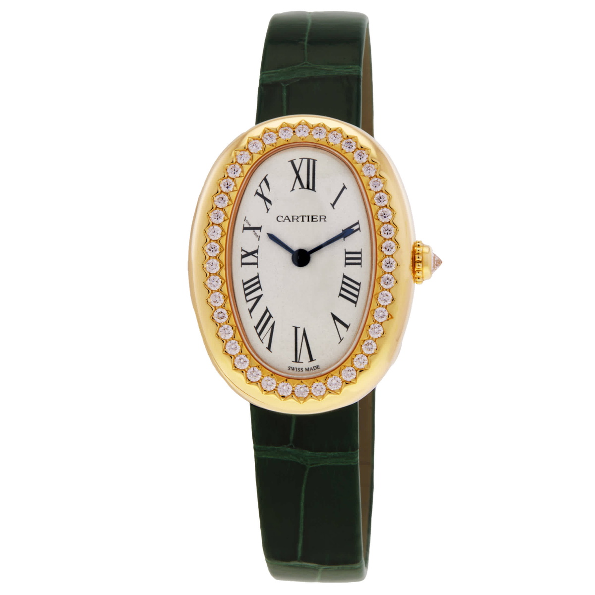 Cartier Baignoire Small Model Quartz 18kt Yellow Gold Diamond Watch WJBA0054