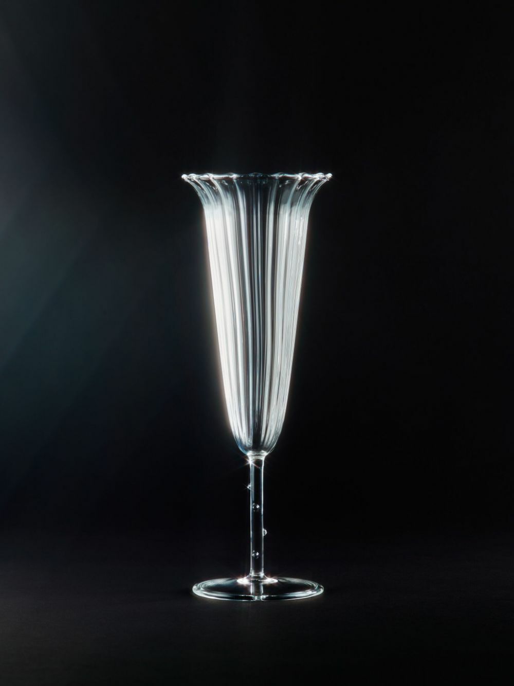 Sophie Lou Jacobsen Ribbed Effect Set Of Four Champagne Glass