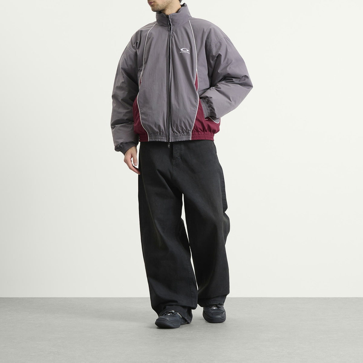 Balenciaga Men's Reversible Nylon Padded Jacket in Smoky Purple