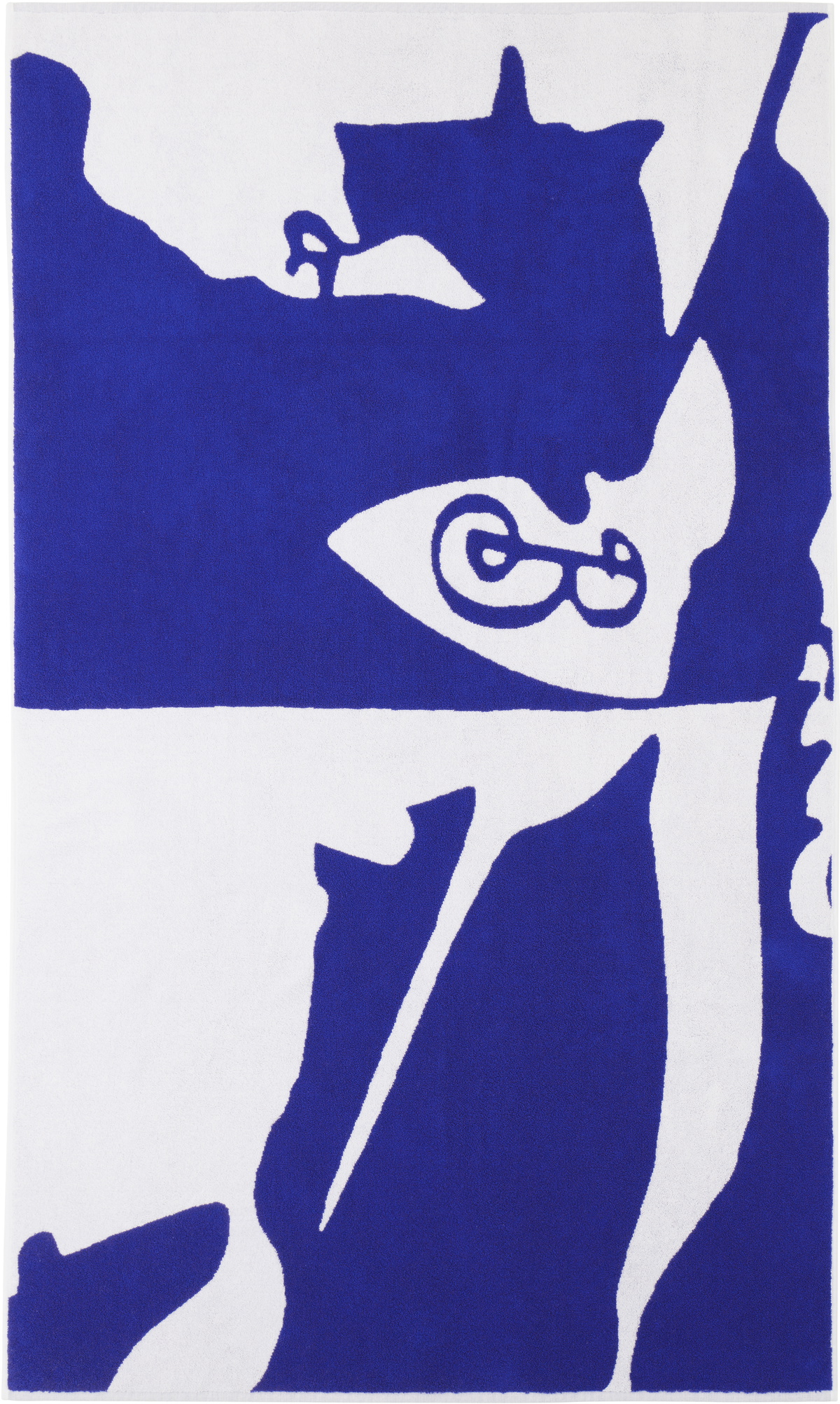 Burberry Navy & White Split EKD Beach Towel
