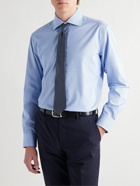 Brioni - Ventiquattro Cutaway-Collar Puppytooth Cotton Shirt - Blue