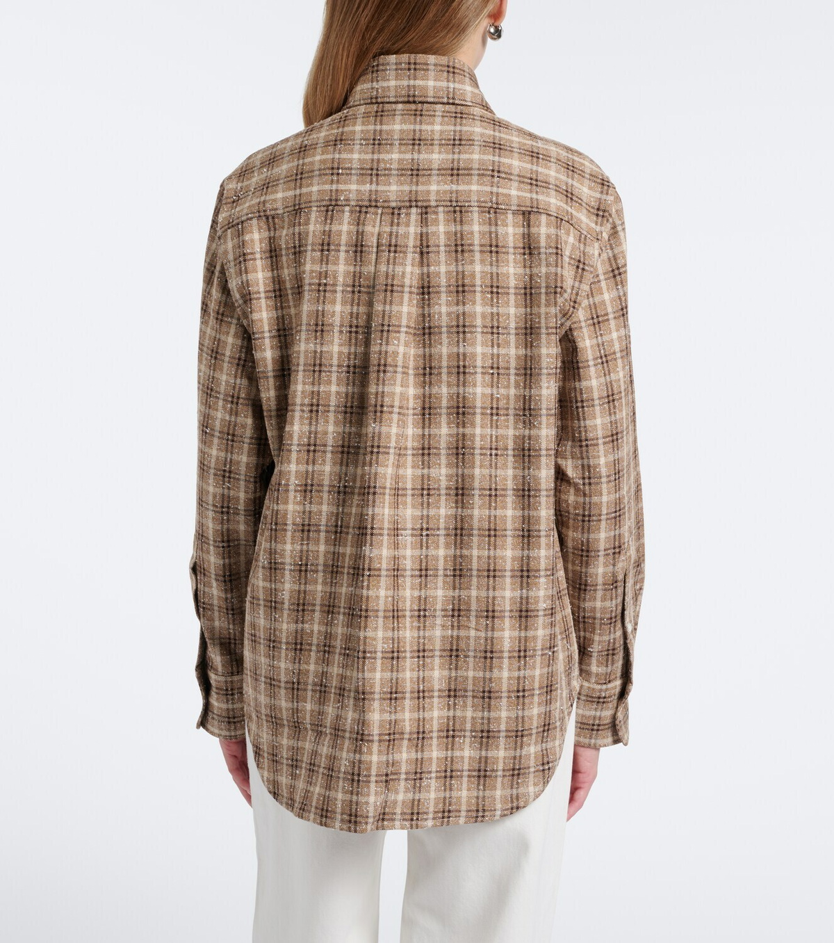 Róhe Checked bouclé cotton and silk-blend overshirt