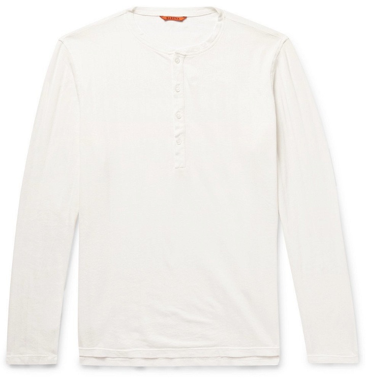 Photo: Barena - Tatara Striped Cotton-Piqué Henley T-Shirt - Men - White